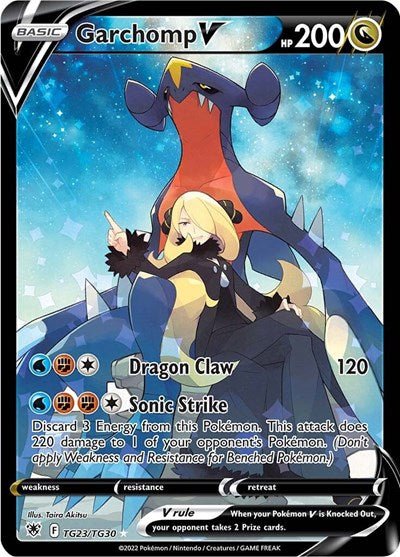 Pokémon card: Garchomp V TG23/TG30 from Astral Radiance Trainer Gallery (Ultra Rare), Dragon type, front of card