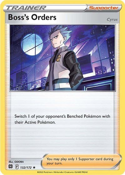 Pokémon card: Boss's Orders 132/172 from Brilliant Stars (Holo Rare), front of card
