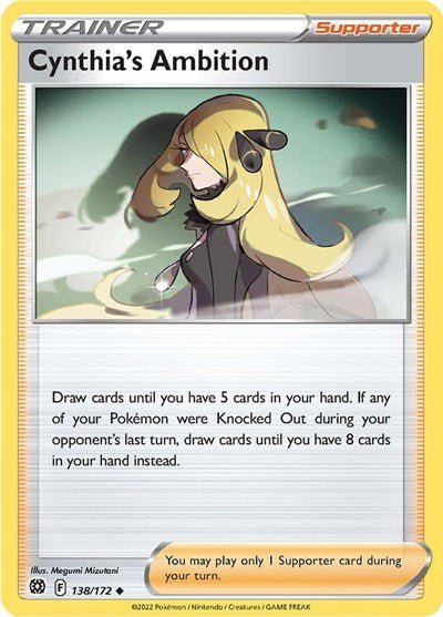 Pokémon card: Cynthia's Ambition 138/172 from Brilliant Stars (Uncommon), front of card
