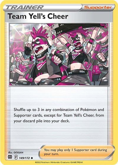 Pokémon card: Team Yell's Cheer 149/172 from Brilliant Stars (Uncommon), front of card