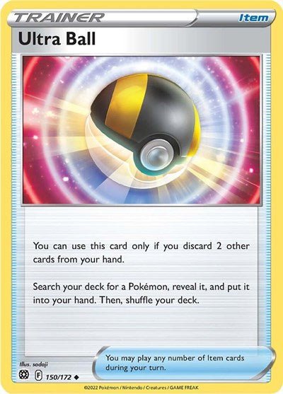 Pokémon card: Ultra Ball 150/172 from Brilliant Stars (Uncommon), front of card