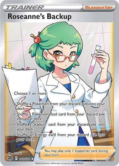 Pokémon card: Roseanne's Backup (Full Art) 172/172 from Brilliant Stars (Ultra Rare), front of card