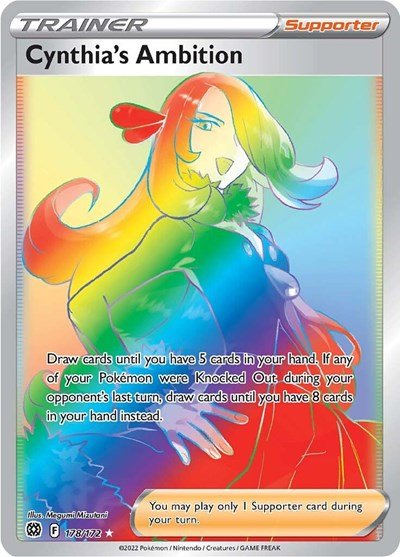 Pokémon card: Cynthia's Ambition 178/172 from Brilliant Stars (Secret Rare), front of card