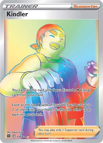 Pokémon card: Kindler 179/172 from Brilliant Stars (Secret Rare), front of card