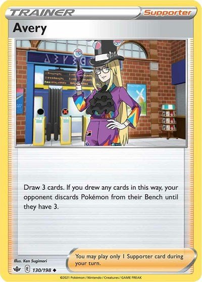 Pokémon card: Avery 130/198 from Chilling Reign (Uncommon), front of card