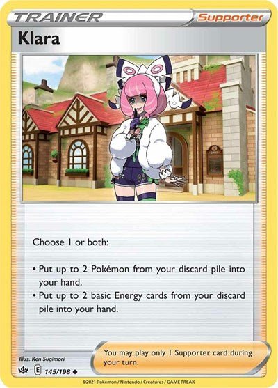 Pokémon card: Klara 145/198 from Chilling Reign (Uncommon), front of card
