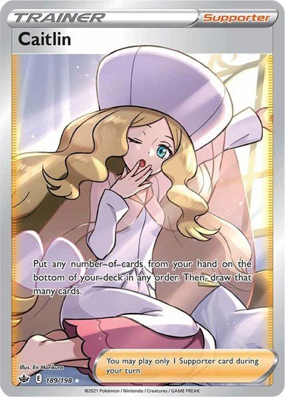 Pokémon card: Caitlin (Full Art) 189/198 from Chilling Reign (Ultra Rare), front of card