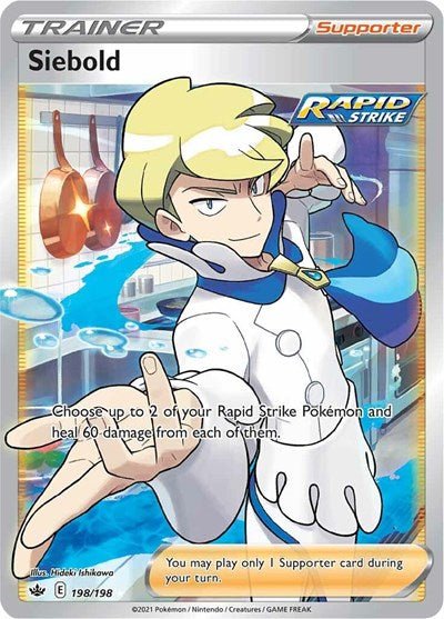 Pokémon card: Siebold (Full Art) 198/198 from Chilling Reign (Ultra Rare), front of card