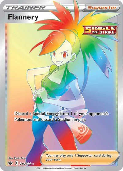 Pokémon card: Flannery 215/198 from Chilling Reign (Secret Rare), front of card