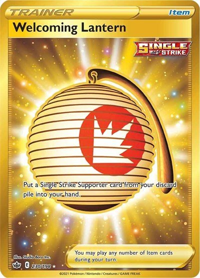 Pokémon card: Welcoming Lantern 230/198 from Chilling Reign (Secret Rare), front of card