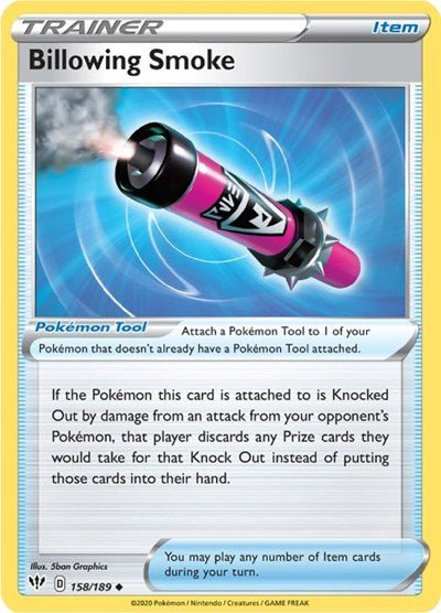 Pokémon card: Billowing Smoke 158/189 from Darkness Ablaze (Uncommon), front of card