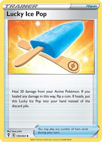 Pokémon card: Lucky Ice Pop 150/203 from Evolving Skies (Uncommon), front of card