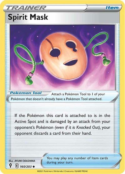 Pokémon card: Spirit Mask 160/203 from Evolving Skies (Uncommon), front of card