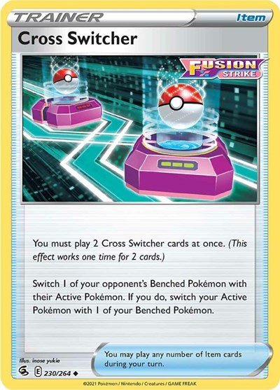 Pokémon card: Cross Switcher 230/264 from Fusion Strike (Uncommon), front of card
