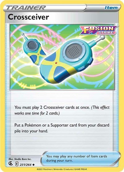 Pokémon card: Crossceiver 231/264 from Fusion Strike (Uncommon), front of card