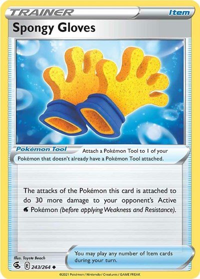 Pokémon card: Spongy Gloves 243/264 from Fusion Strike (Uncommon), front of card