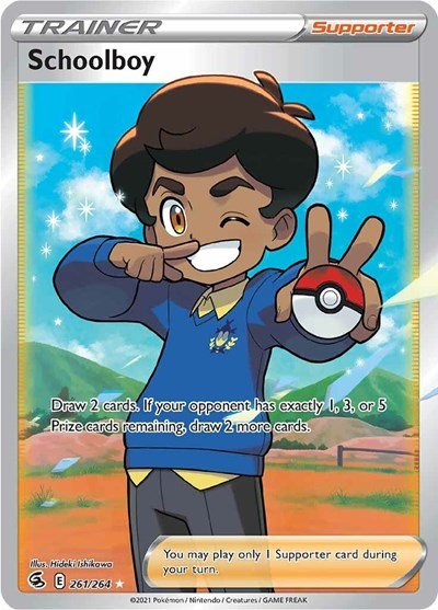 Pokémon card: Schoolboy (Full Art) 261/264 from Fusion Strike (Ultra Rare), front of card