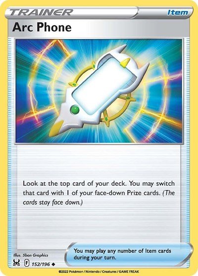 Pokémon card: Arc Phone 152/196 from Lost Origin (Uncommon), front of card