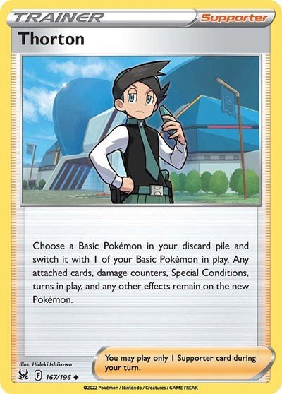 Pokémon card: Thorton 167/196 from Lost Origin (Uncommon), front of card