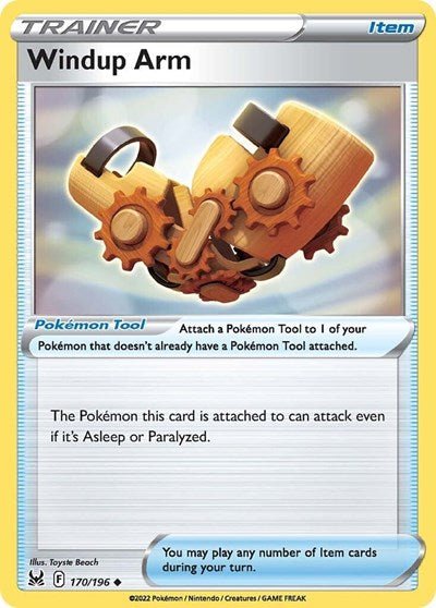 Pokémon card: Windup Arm 170/196 from Lost Origin (Uncommon), front of card