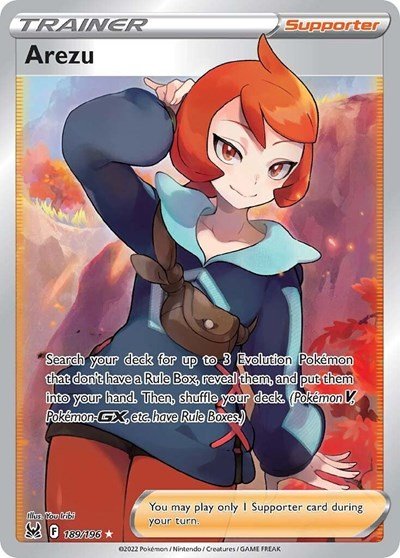 Pokémon card: Arezu (Full Art) 189/196 from Lost Origin (Ultra Rare), front of card