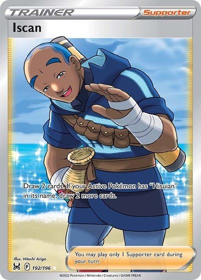 Pokémon card: Iscan (Full Art) 192/196 from Lost Origin (Ultra Rare), front of card