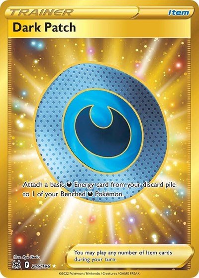 Pokémon card: Dark Patch 216/196 from Lost Origin (Secret Rare), front of card