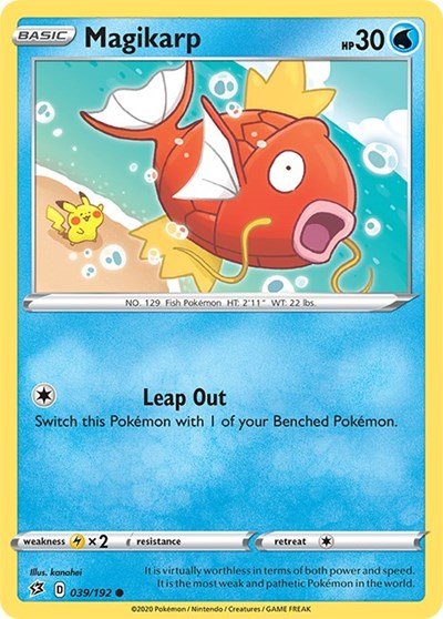 Pokémon card: Magikarp 039/192 from Rebel Clash (Common), Water type, front of card
