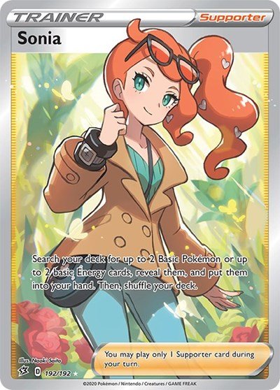 Pokémon card: Sonia (Full Art) 192/192 from Rebel Clash (Ultra Rare), front of card