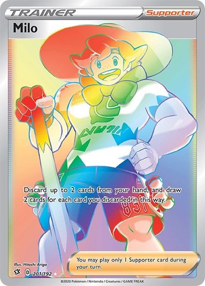 Pokémon card: Milo 201/192 from Rebel Clash (Secret Rare), front of card