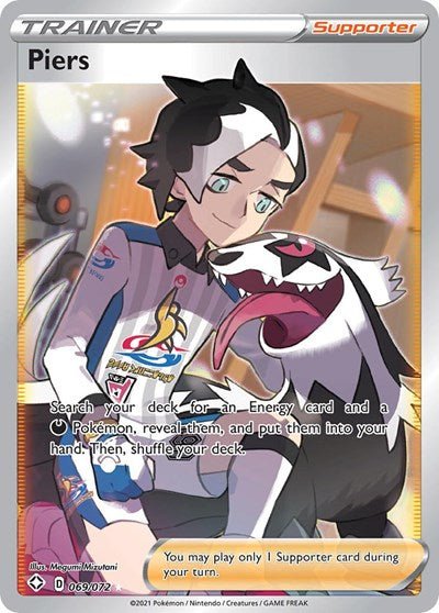 Pokémon card: Piers (Full Art) 069/072 from Shining Fates (Ultra Rare), front of card