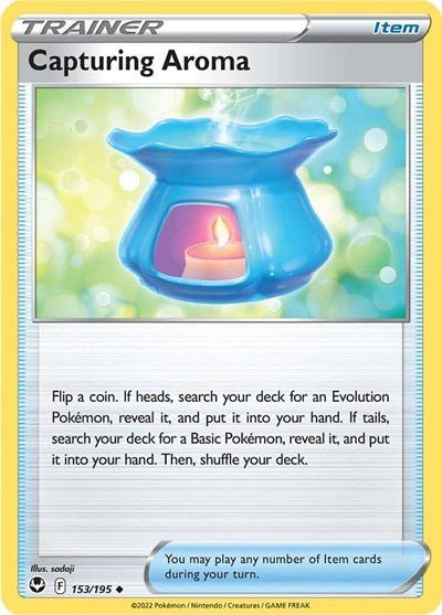 Pokémon card: Capturing Aroma 153/195 from Silver Tempest (Uncommon), front of card