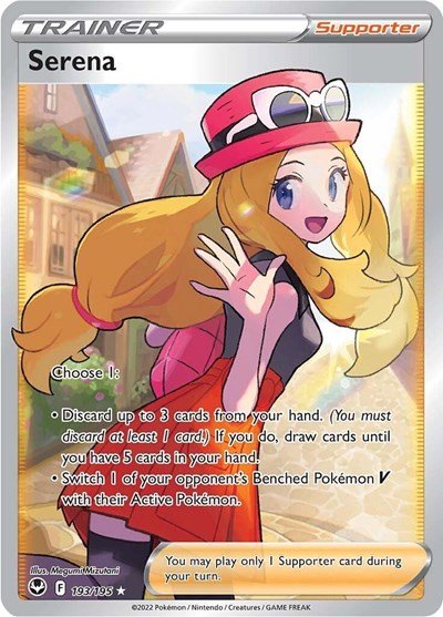 Pokémon card: Serena (Full Art) 193/195 from Silver Tempest (Ultra Rare), front of card