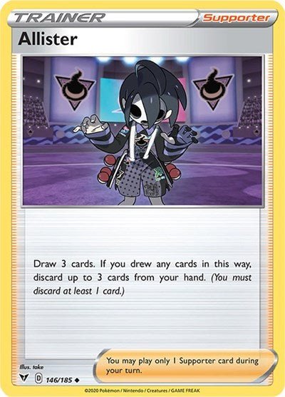 Pokémon card: Allister 146/185 from Vivid Voltage (Uncommon), front of card