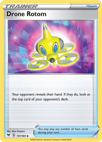 Pokémon card: Drone Rotom 151/185 from Vivid Voltage (Uncommon), front of card