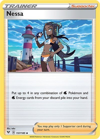 Pokémon card: Nessa 157/185 from Vivid Voltage (Uncommon), front of card