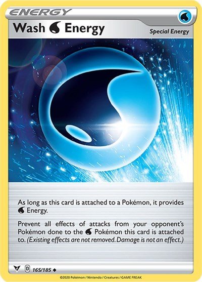 Pokémon card: Wash Water Energy 165/185 from Vivid Voltage (Uncommon), front of card