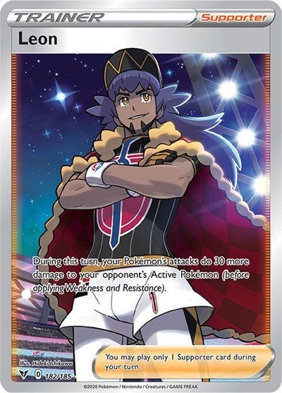 Pokémon card: Leon (Full Art) 182/185 from Vivid Voltage (Ultra Rare), front of card