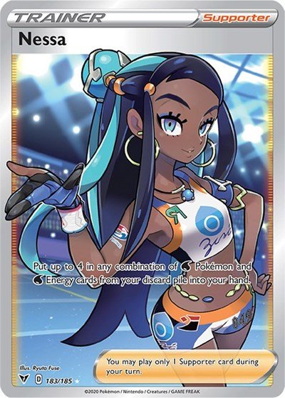 Pokémon card: Nessa (Full Art) 183/185 from Vivid Voltage (Ultra Rare), front of card