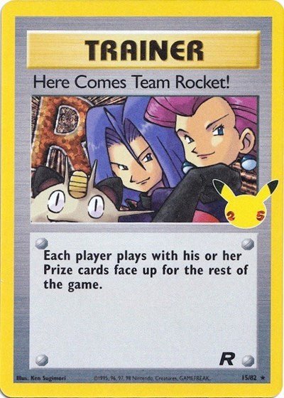 Pokémon card: Here Comes Team Rocket! Classic Collection 015/082 from Celebrations Classic Collection, front of card