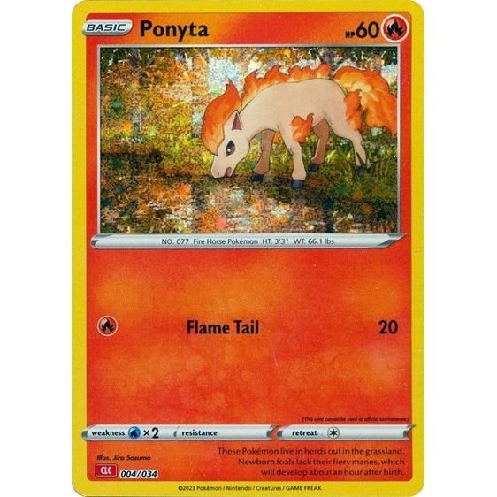 Pokémon card: CLC 004/034 Ponyta from Pokemon Trading Card Game Classic, Fire type, front of card
