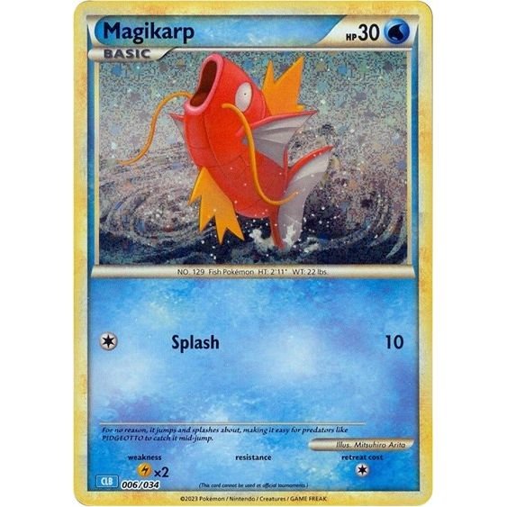 Pokémon card: CLB 006/034 Magikarp from Pokemon Trading Card Game Classic, Water type, front of card