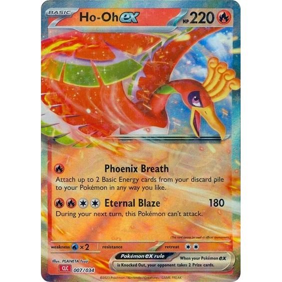 Pokémon card: CLC 007/034 Ho-oh ex from Pokemon Trading Card Game Classic, Fire type, front of card