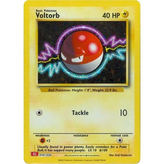Pokémon card: CLC 010/034 Voltorb from Pokemon Trading Card Game Classic, Lightning type, front of card