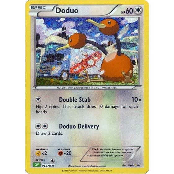 Pokémon card: CLV 013/034 Doduo from Pokemon Trading Card Game Classic, Colorless type, front of card