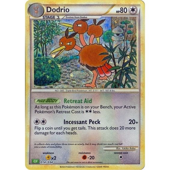 Pokémon card: CLV 014/034 Dodrio from Pokemon Trading Card Game Classic, Colorless type, front of card