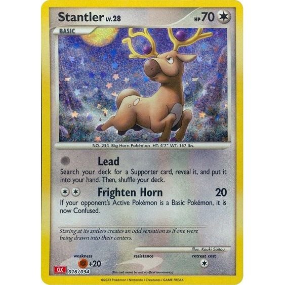 Pokémon card: CLC 016/034 Stantler from Pokemon Trading Card Game Classic, Colorless type, front of card