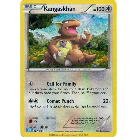 Pokémon card: CLB 017/034 Kangaskhan from Pokemon Trading Card Game Classic, Colorless type, front of card