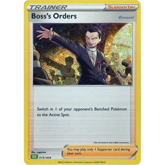 Pokémon card: CLV 019/034 Boss's Orders from Pokemon Trading Card Game Classic, front of card