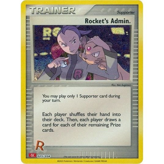 Pokémon card: CLC 025/034 Rocket's Admin from Pokemon Trading Card Game Classic, front of card